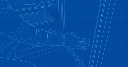 Worn commercial cooler door gasket causing temperature issues during Michigan health inspection