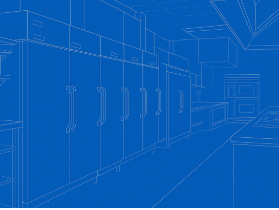 Restaurant Kitchen with Commercial Refrigerators