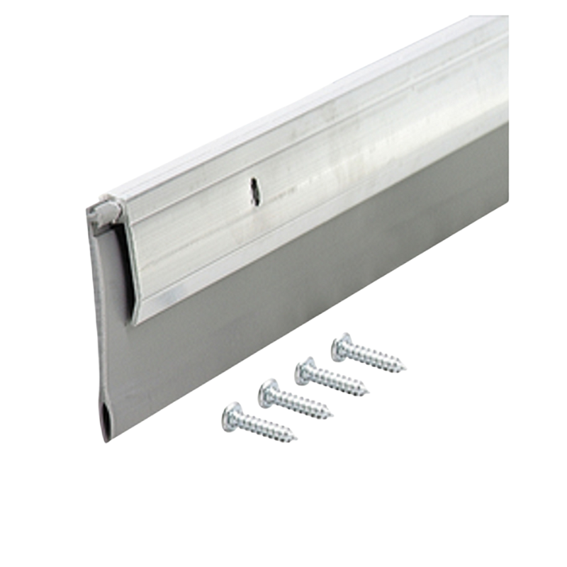 Installing a new door sweep on a commercial cooler for a tighter seal